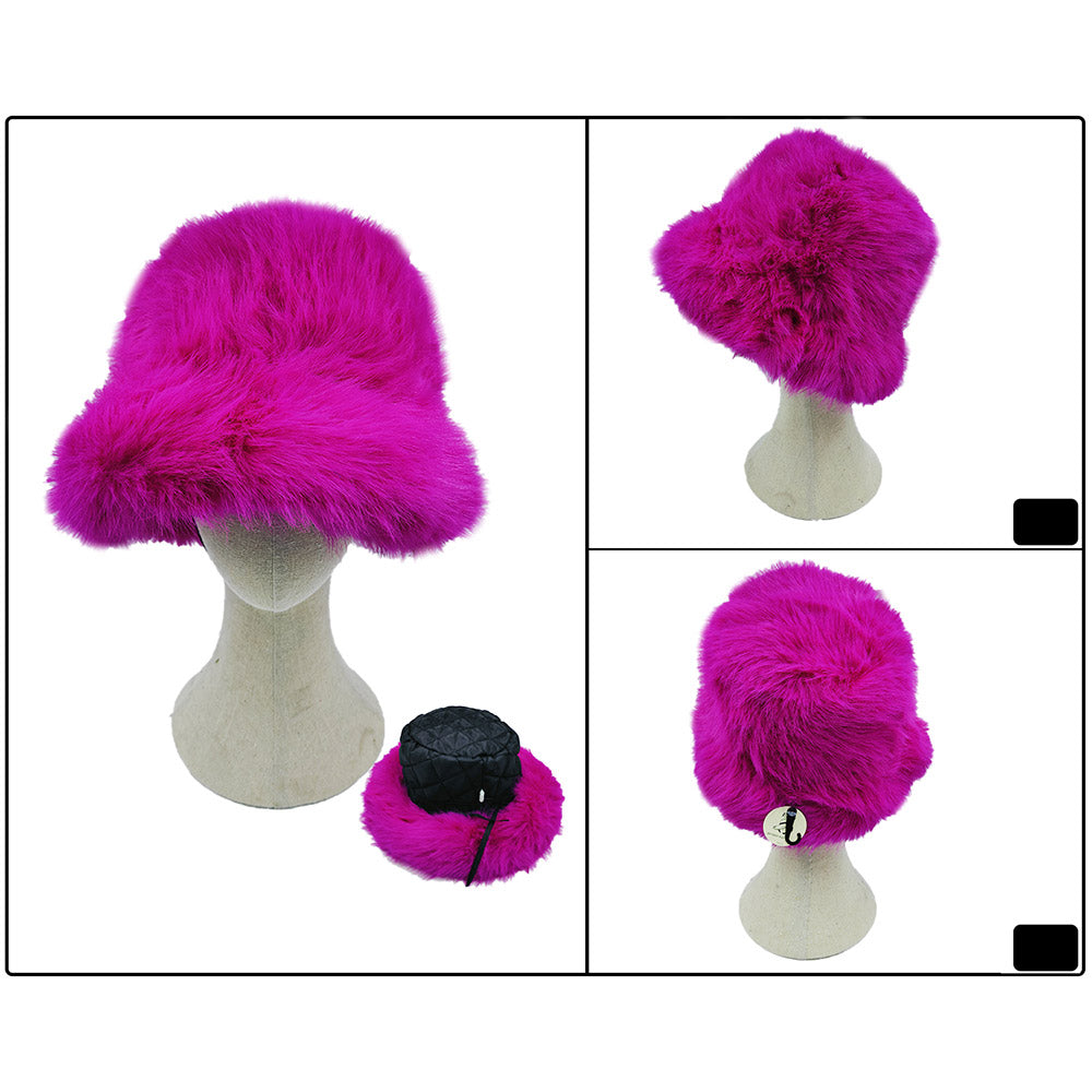 iLLASPARKZ Fuzzy Faux Fur Bucket Hat