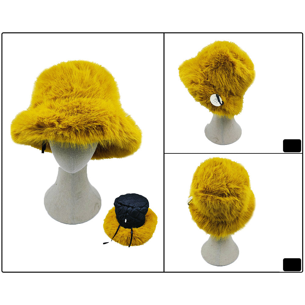 iLLASPARKZ Fuzzy Faux Fur Bucket Hat