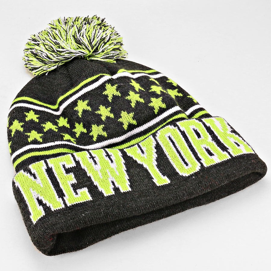 iLLASPARKZ New York _ pom pom beanie hat