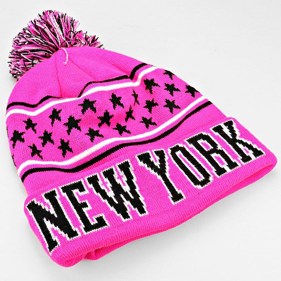 iLLASPARKZ New York _ pom pom beanie hat