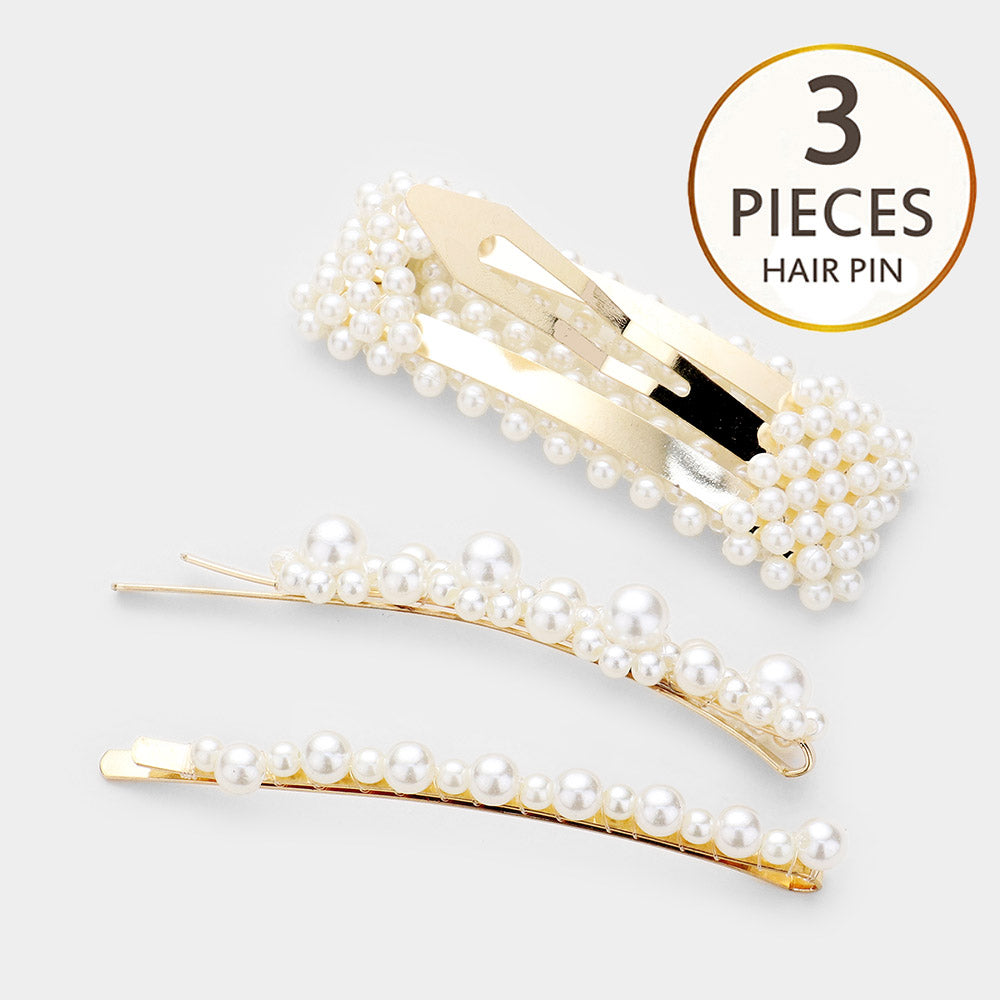 iLLASPARKZ 3PCS - Pearl Hair Clip / Bobby Pins