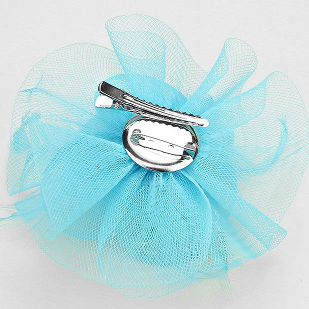 iLLASPARKZ Flower mesh net hair barrette clip / brooch