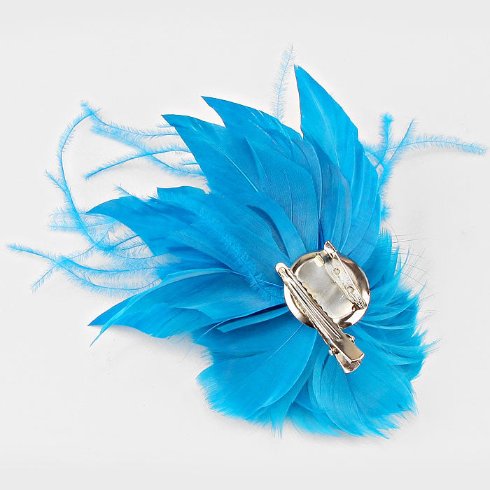 iLLASPARKZ Feather Flower Hair Clip Pin / Brooch