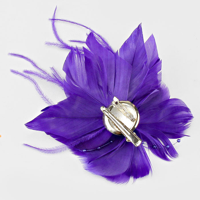 iLLASPARKZ Feather Flower Hair Clip Pin / Brooch