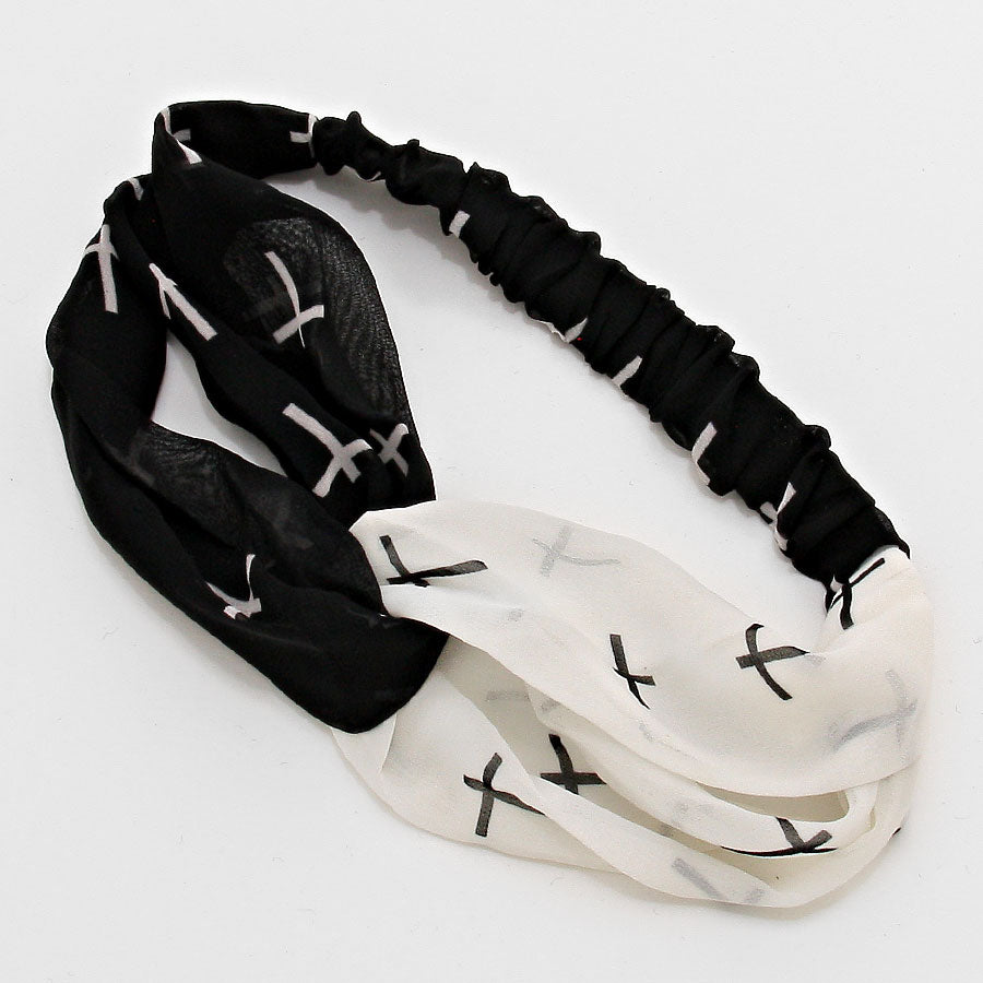 iLLASPARKZ Cross Patterned Twisted HeadBand