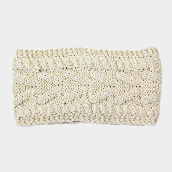 iLLASPARKZ Solid Cable Knit Earmuff Headband