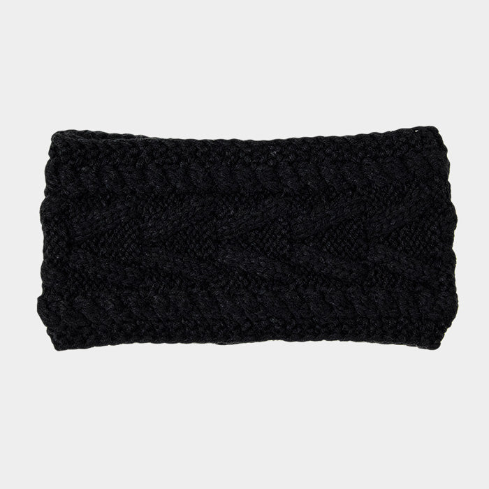 iLLASPARKZ Solid Cable Knit Earmuff Headband