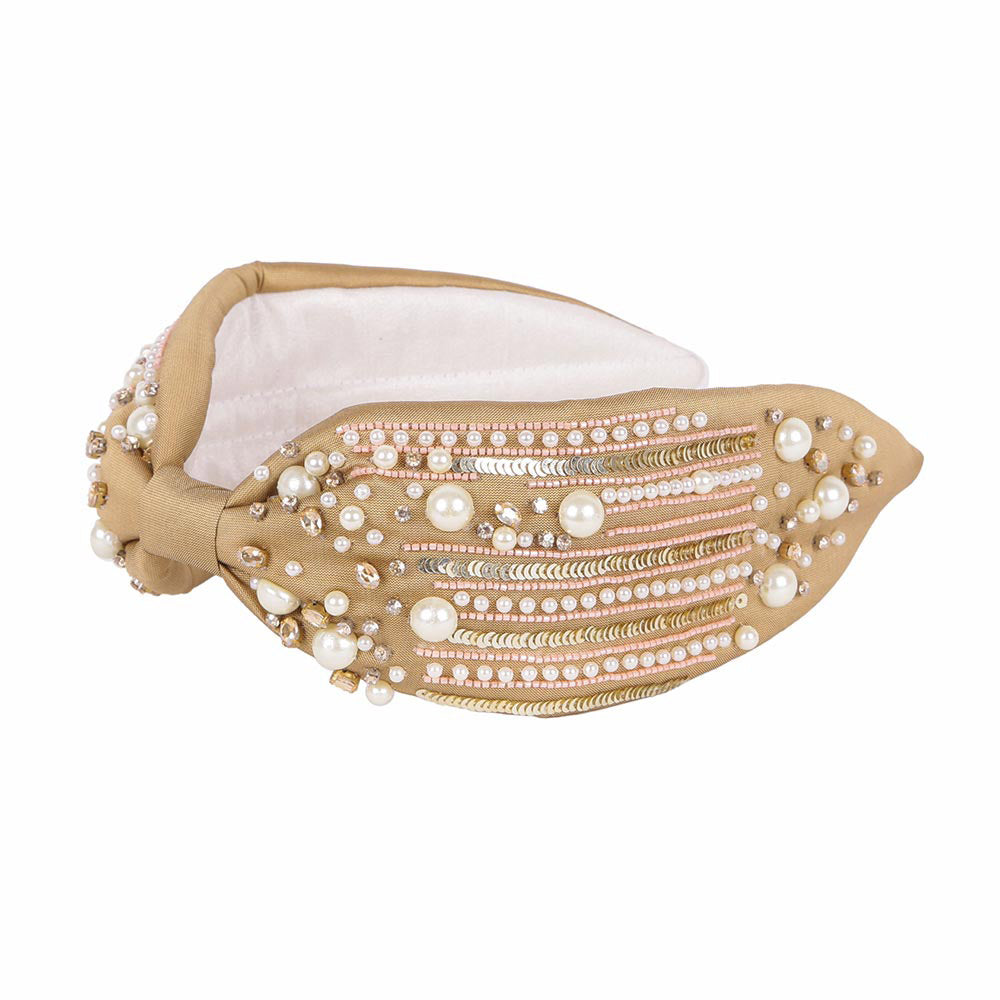 iLLASPARKZ Pearl Sequin Bead Embellished Headband