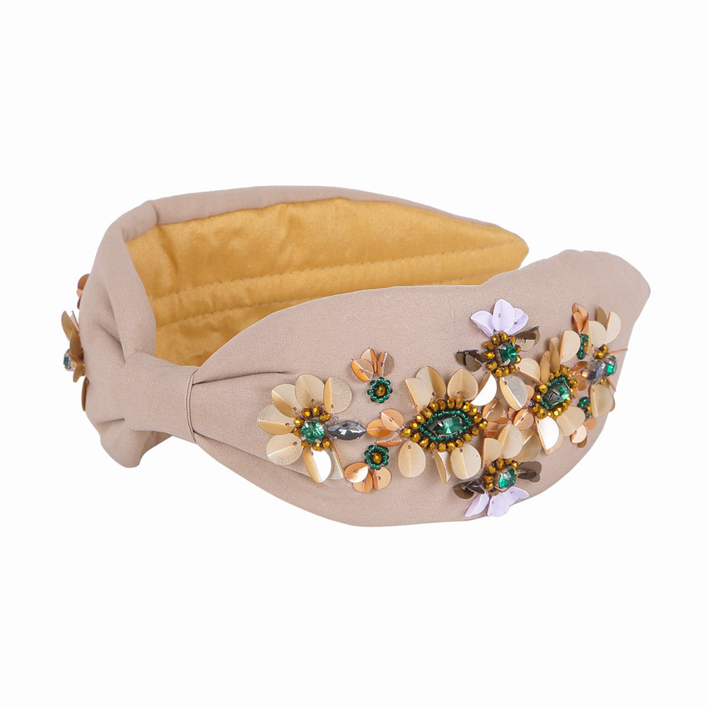 iLLASPARKZ Floral Stone Sequin Embellished Headband