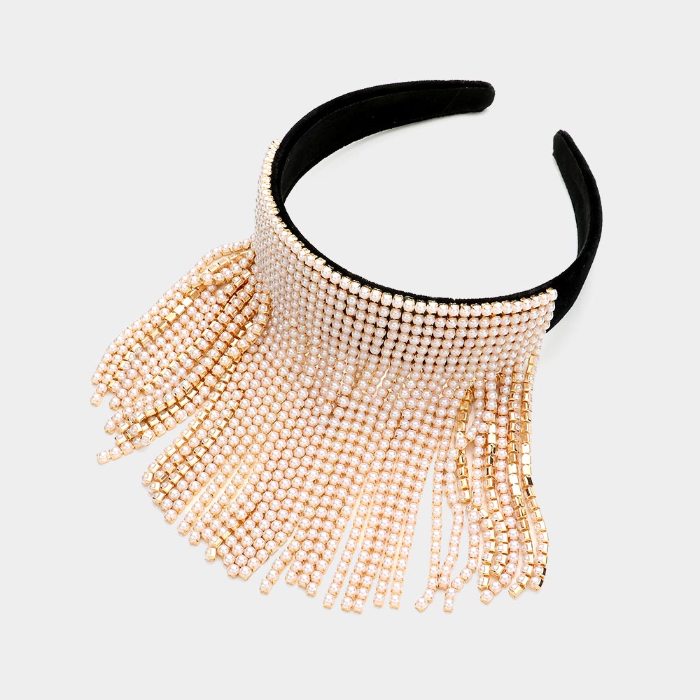 iLLASPARKZ Pearl Fringe Headband