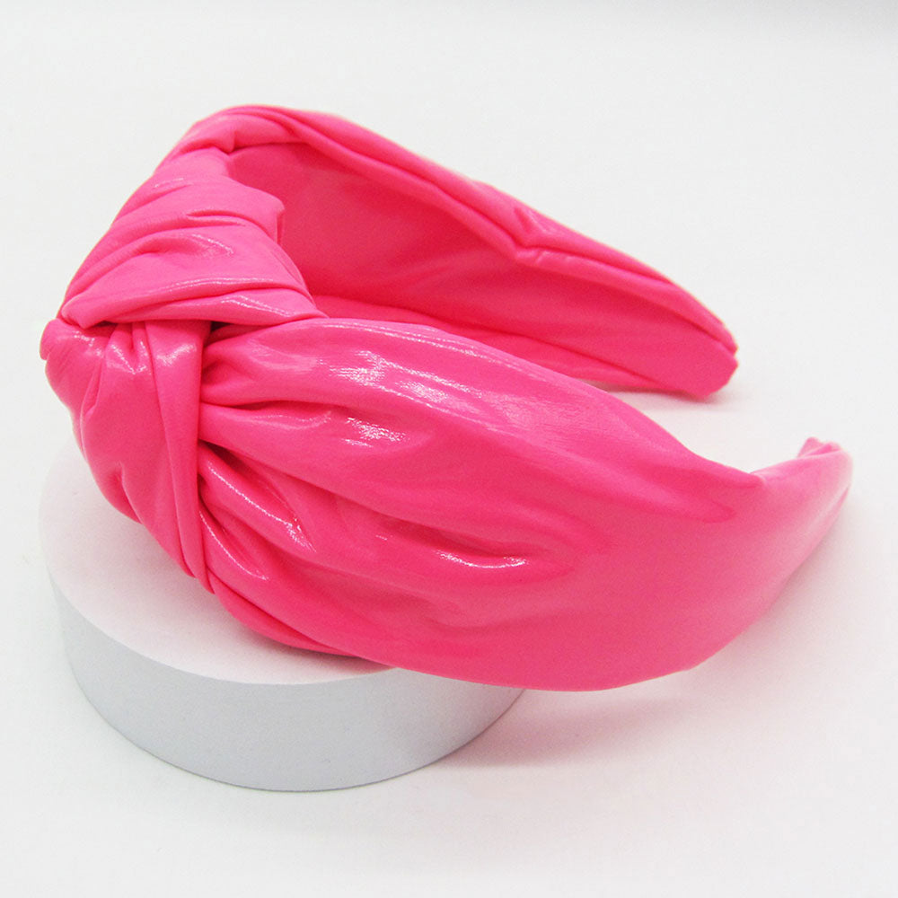 iLLASPARKZ Faux Shiny Leather Knot Headband