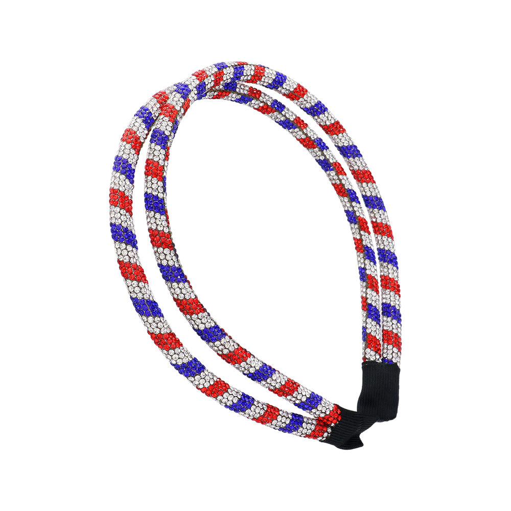 iLLASPARKZ Bling American USA Flag Headband