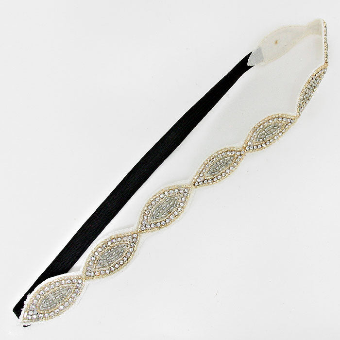 iLLASPARKZ Crystal & Bead Marquise Stretch Headband