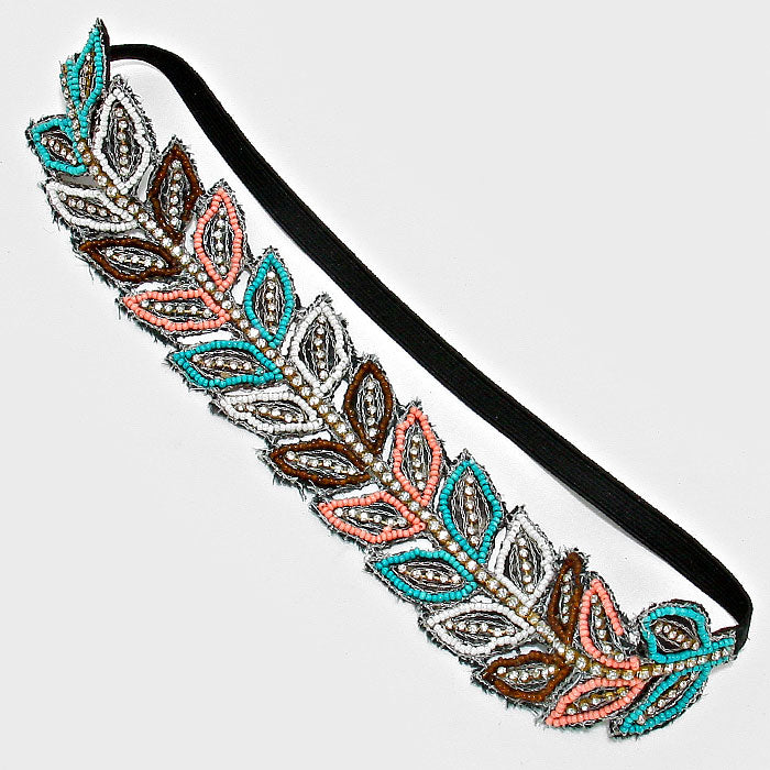 iLLASPARKZ Crystal Accented Boho Bead Petal Headband