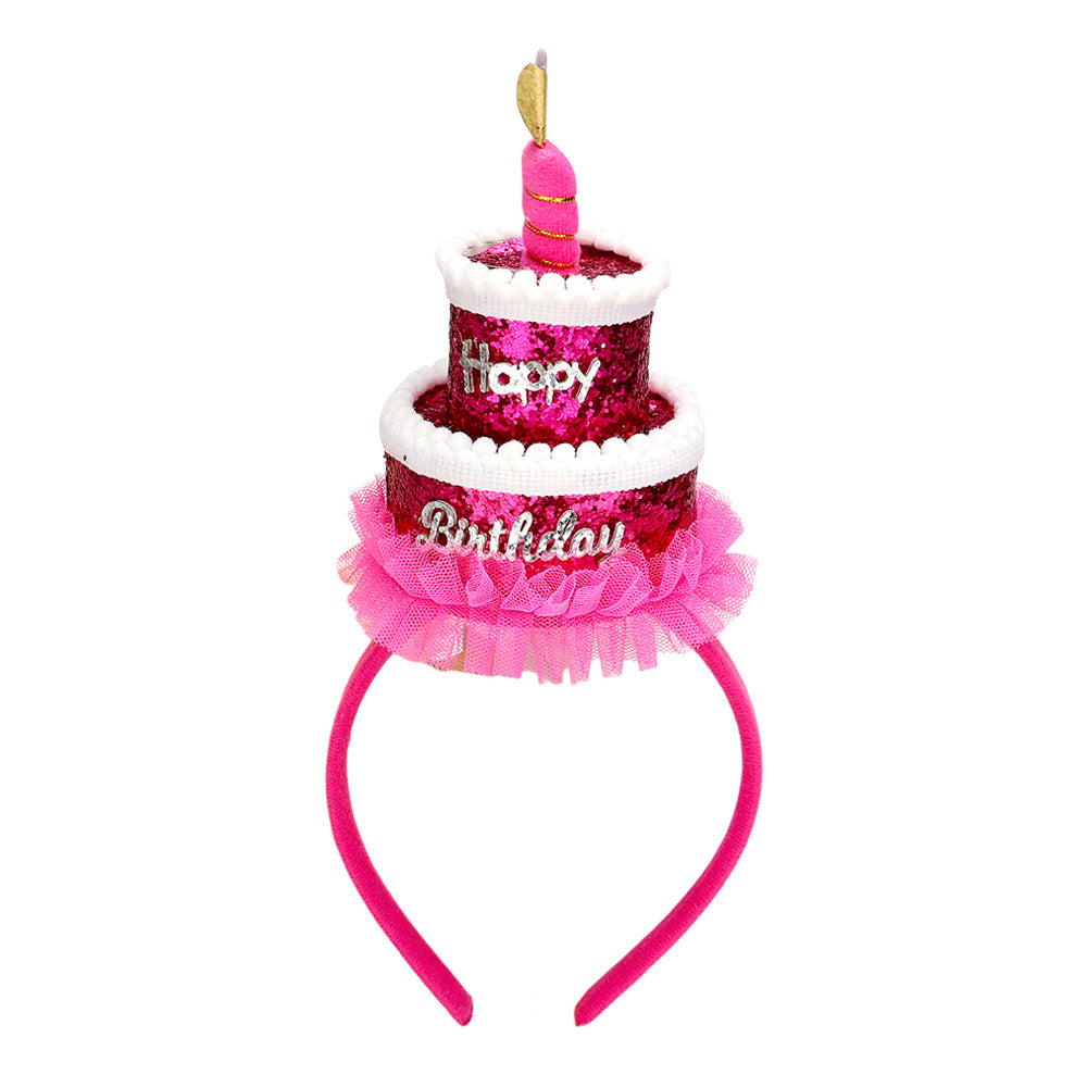 iLLASPARKZ HAPPY BIRTHDAY Message Birthday Cake Headband