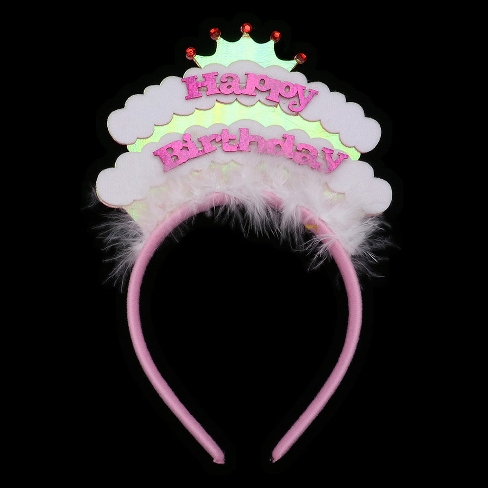 iLLASPARKZ HAPPY BIRTHDAY Message Birthday Crown Headband