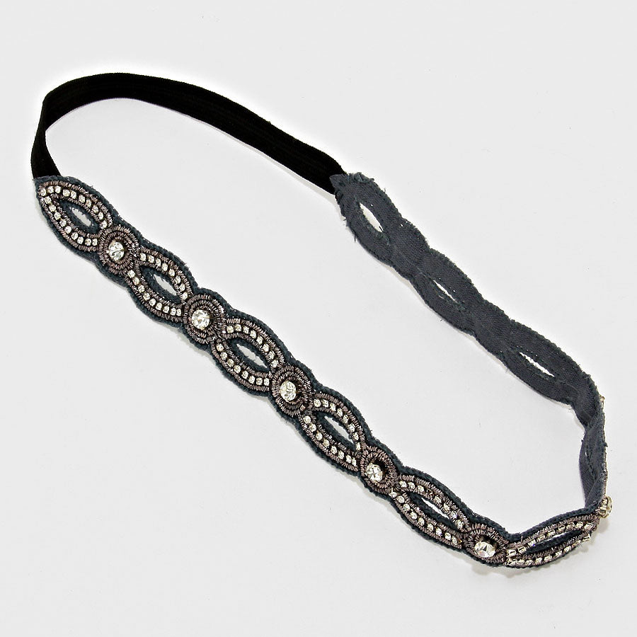 iLLASPARKZ Rhinestone Beaded Stretchable Headband