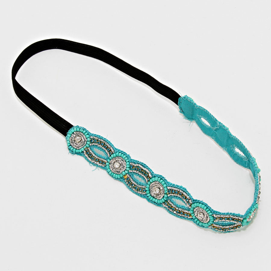 iLLASPARKZ Rhinestone Beaded Stretchable Headband