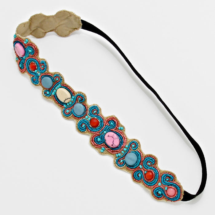 iLLASPARKZ Boho Bead Accented Stretch Headband