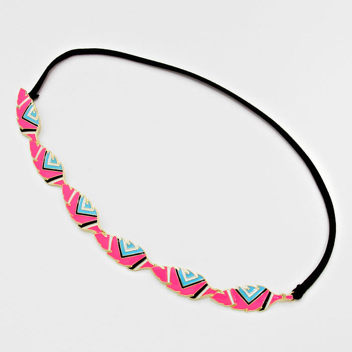 iLLASPARKZ Geometric Print Metal Leaf Headband