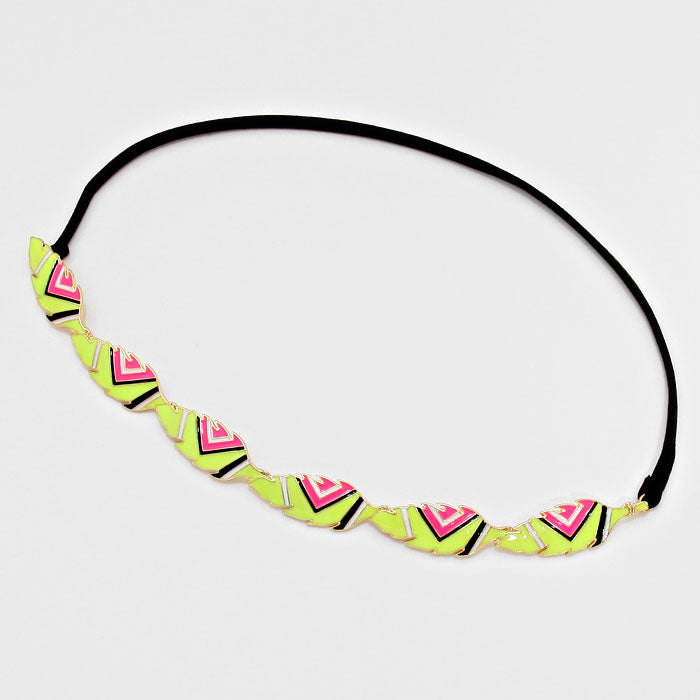 iLLASPARKZ Geometric Print Metal Leaf Headband