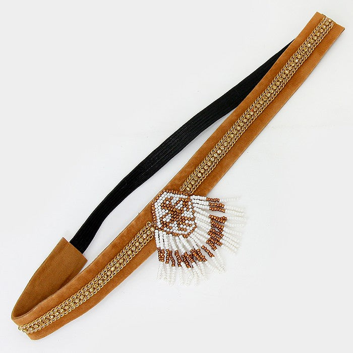 iLLASPARKZ Boho Bead Suede Stretch Headband