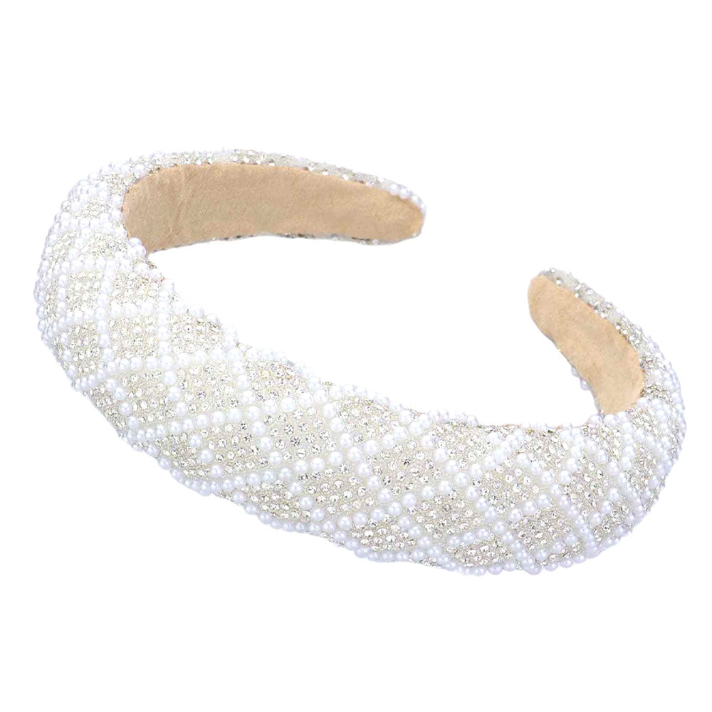 iLLASPARKZ Pearl Embellished Bling Padded Headband