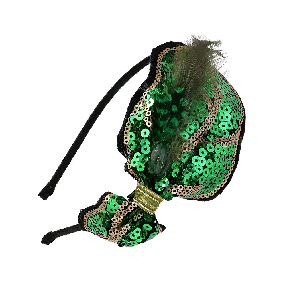 iLLASPARKZ Sequin Leaf Feather Headband