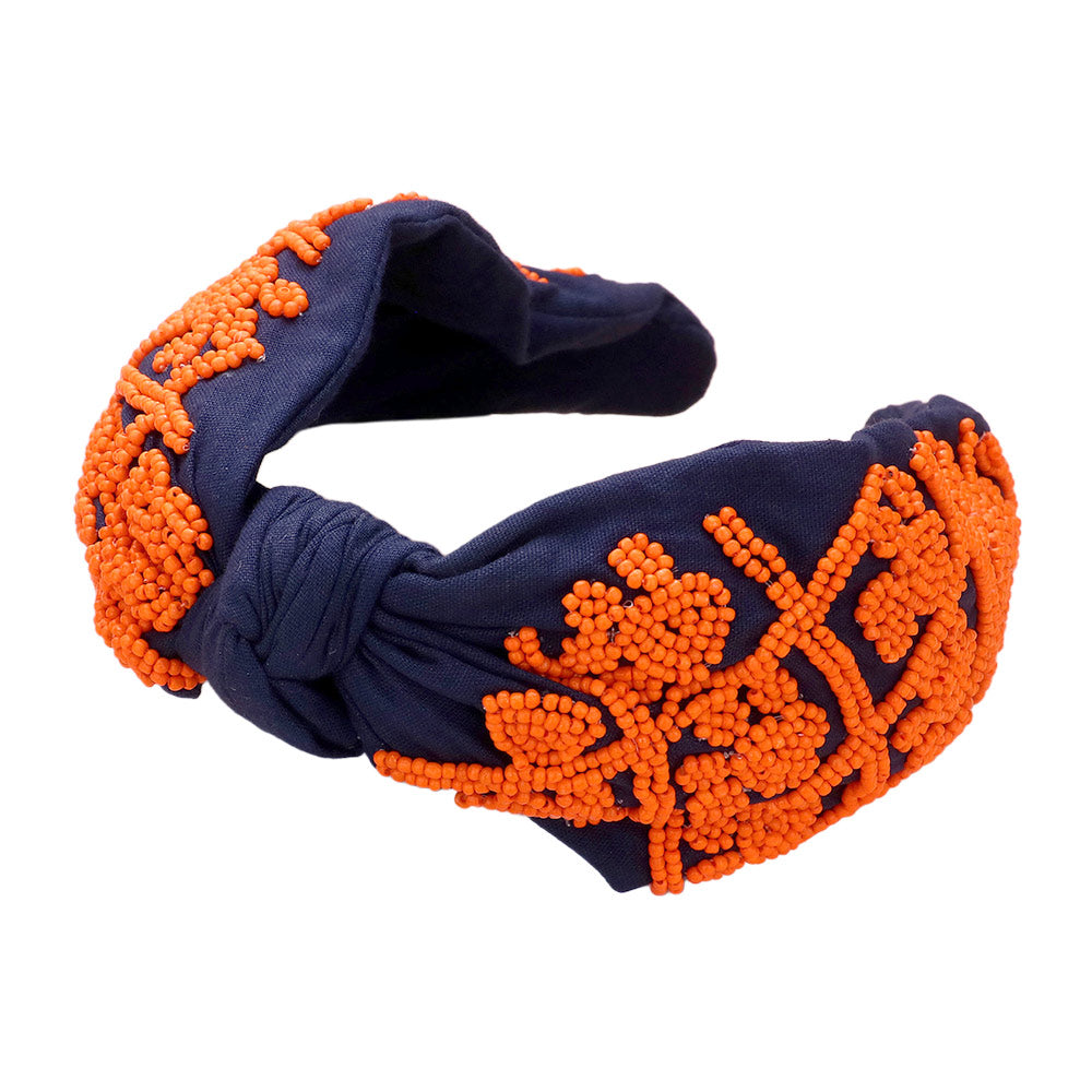 iLLASPARKZ Game Day Seed Beaded Paw Knot Burnout Headband