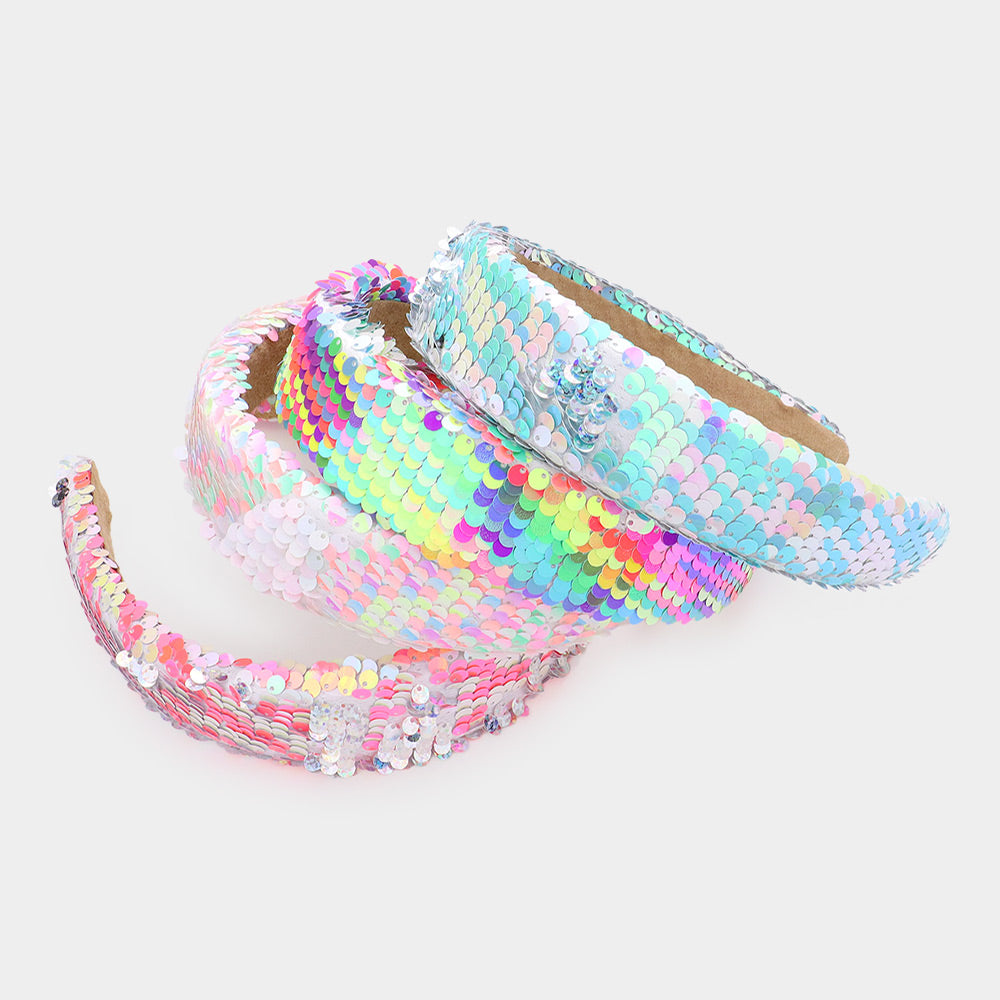 iLLASPARKZ Reversible Hologram Sequin Headband