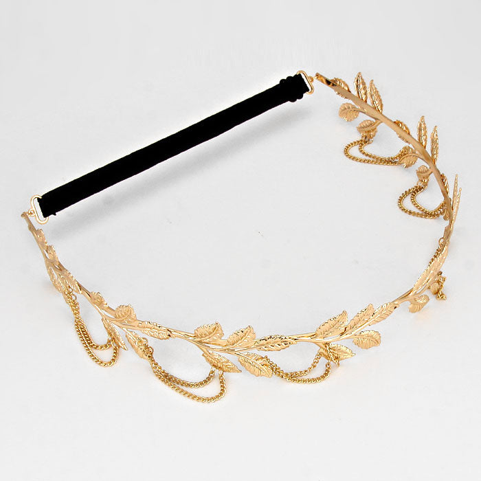 iLLASPARKZ Chain Accented Metal Laurel Headband