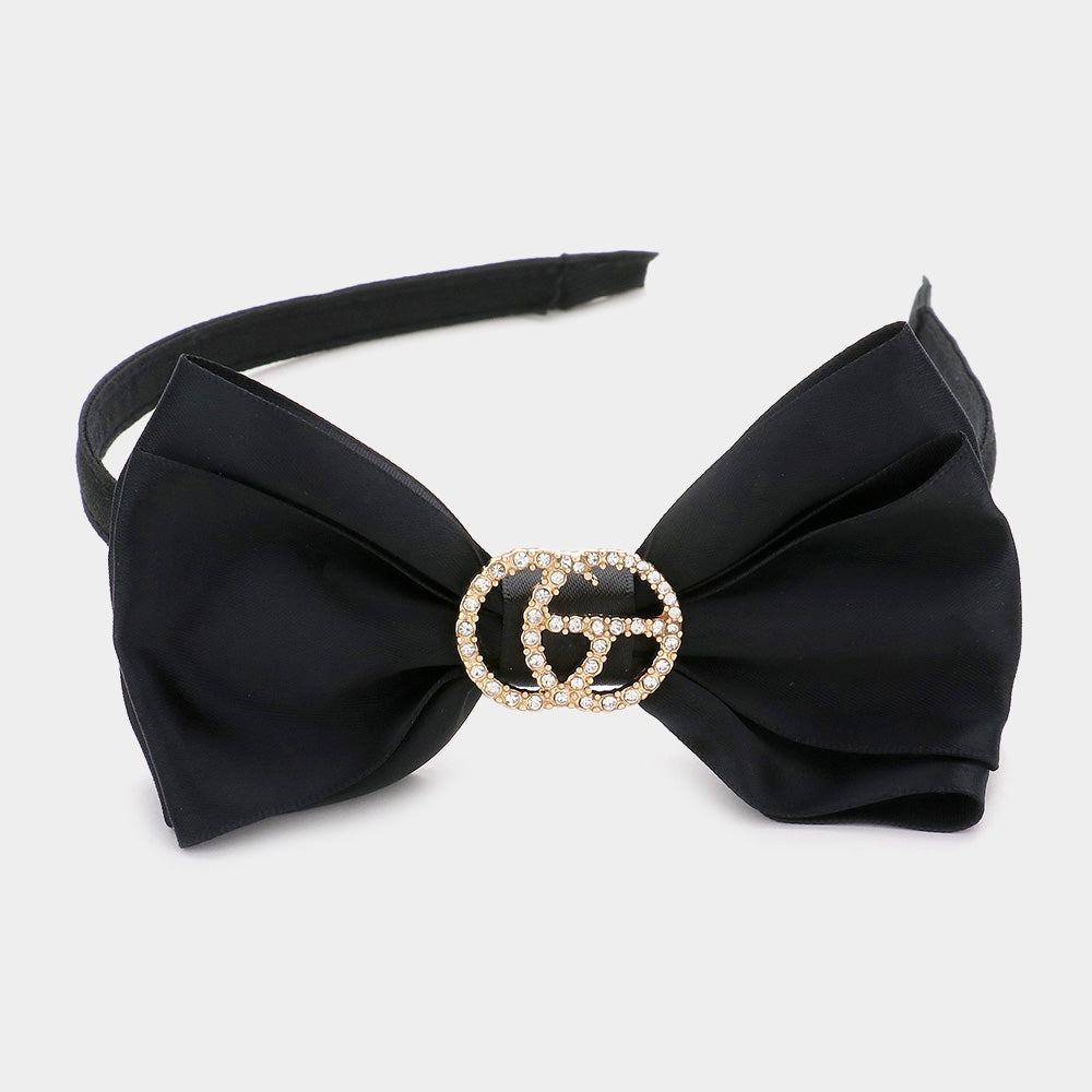 iLLASPARKZ Rhinestone Embellished Metal Accented Bow Headband