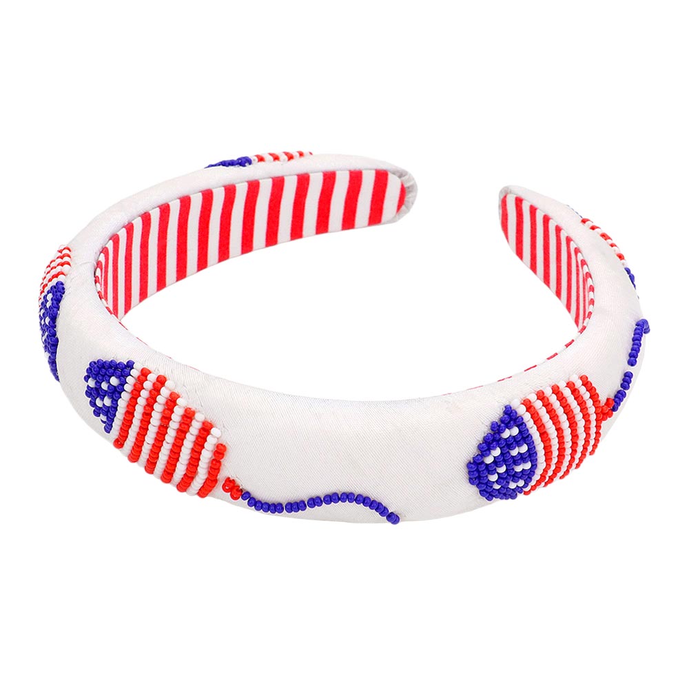 iLLASPARKZ American USA Flag Beaded Headband