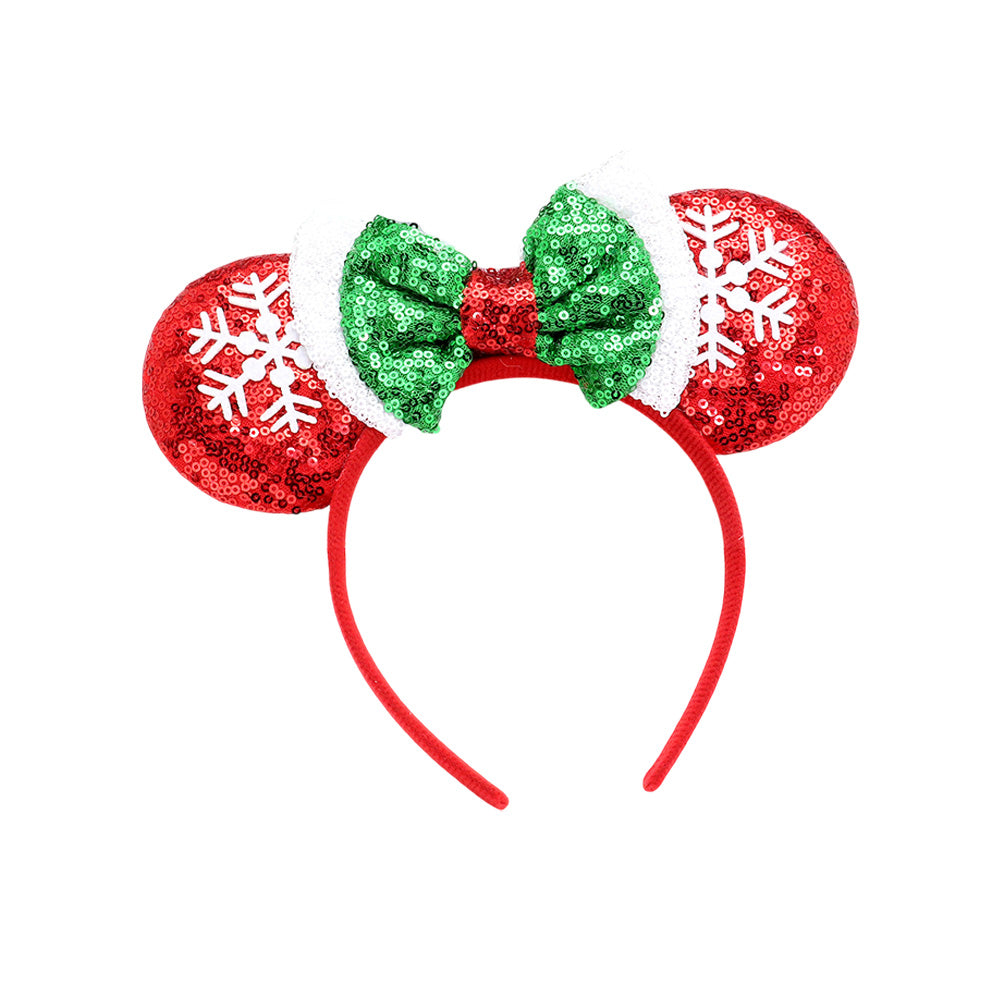 iLLASPARKZ Christmas Snowflake Mouse Ear Headband