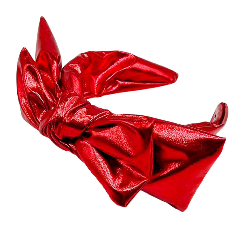 iLLASPARKZ Christmas Metallic Knot Bow Headband