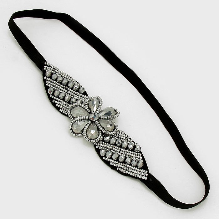 iLLASPARKZ Beaded Flower Stretch Headband