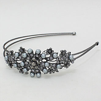 iLLASPARKZ Crystal Flower Pearl Swirl Headband