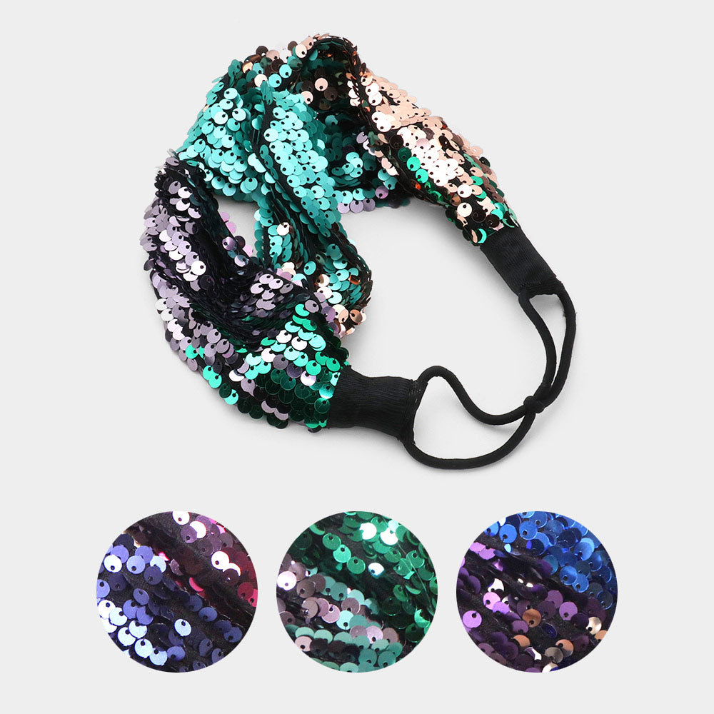 iLLASPARKZ Sequin Burnout Knot Headband