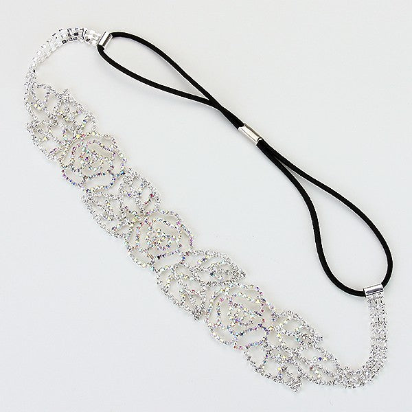 iLLASPARKZ Rhinestone Rose Stretch Headband