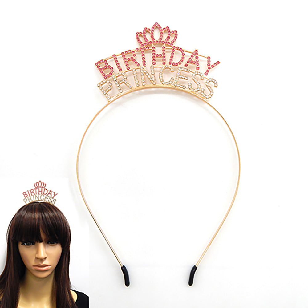 iLLASPARKZ BIRTHDAY PRINCESS Rhinestone Embellished Message Headband