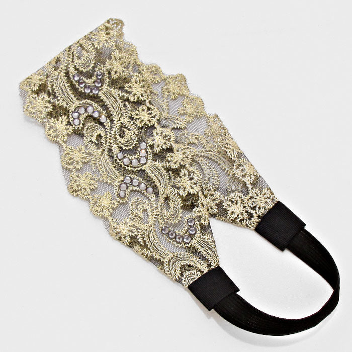 iLLASPARKZ Paisley Lace Stretch Headband