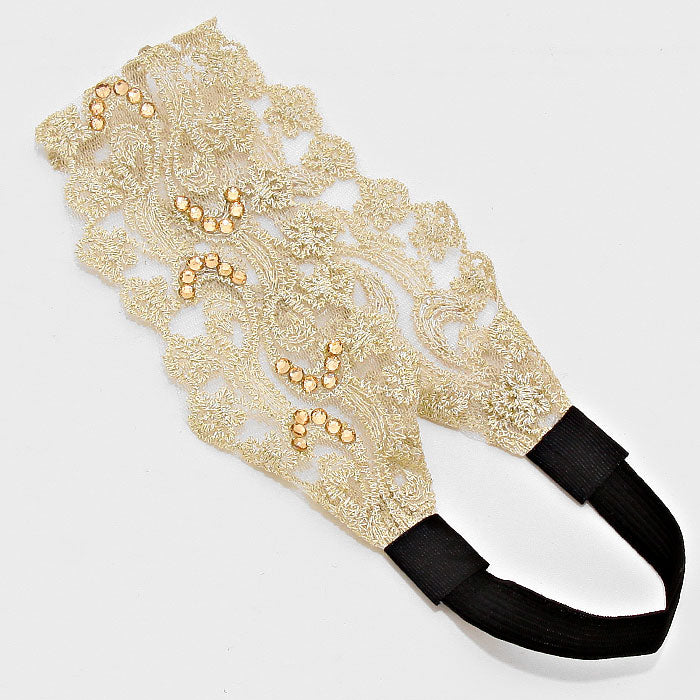 iLLASPARKZ Paisley Lace Stretch Headband