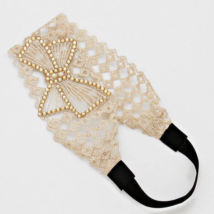 iLLASPARKZ Ribbon Crystal Accented Headband