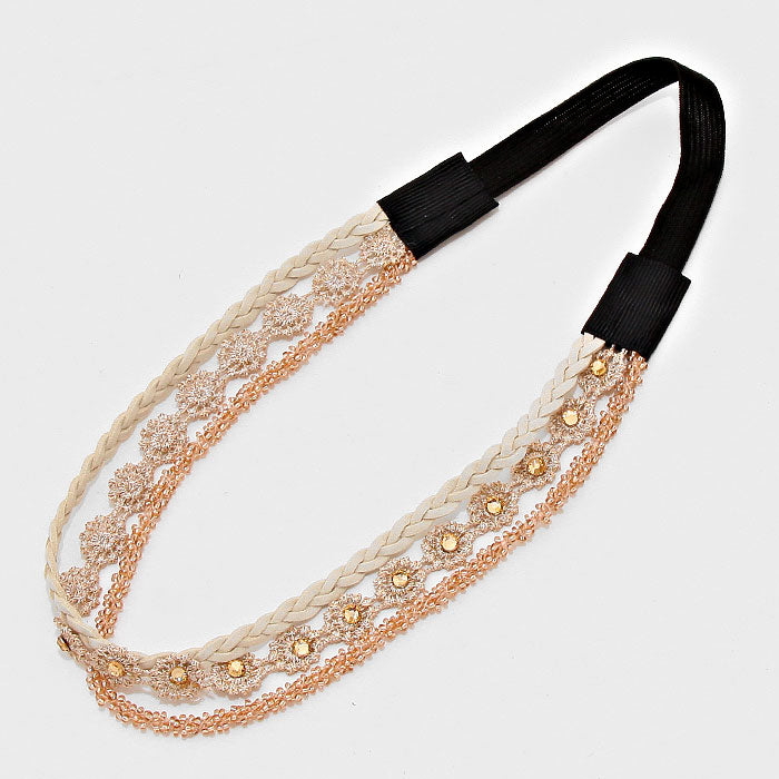 iLLASPARKZ 3-Row Braided Stretch Headband