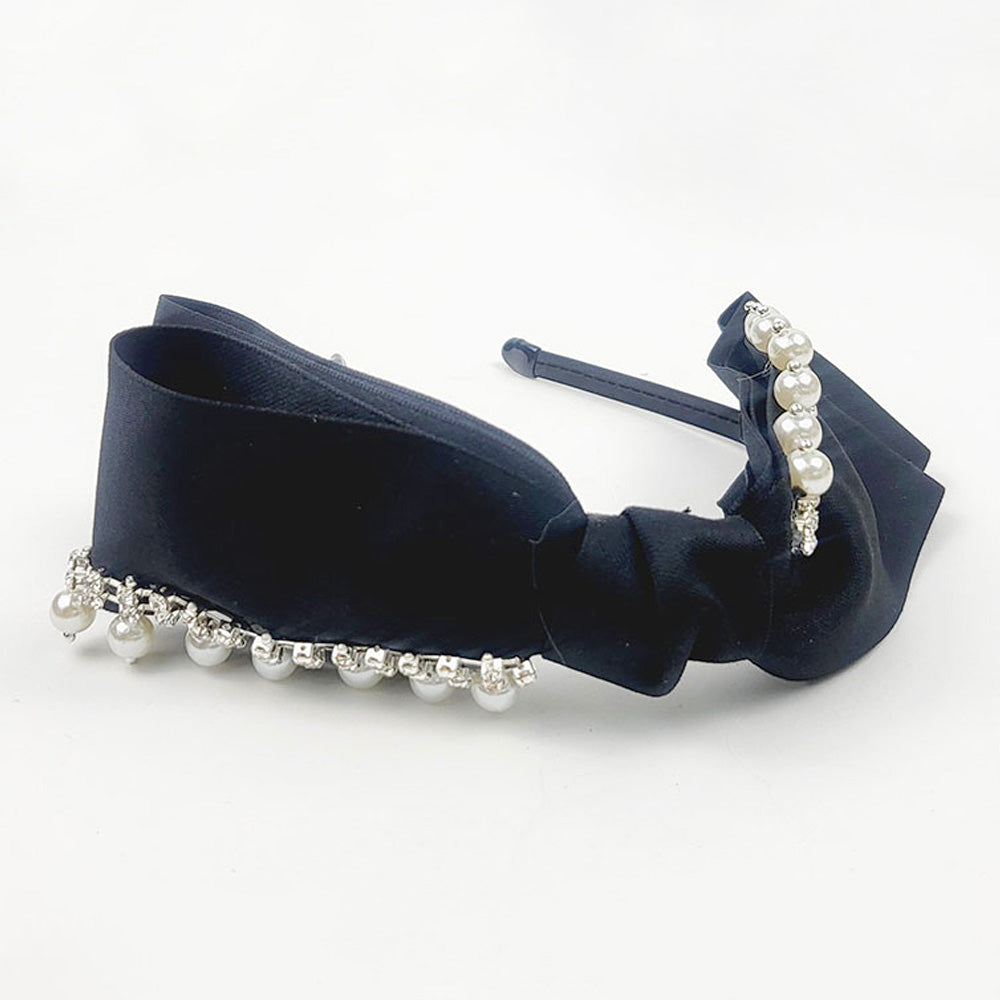 iLLASPARKZ Pearl Stone Embellished Bow Headband