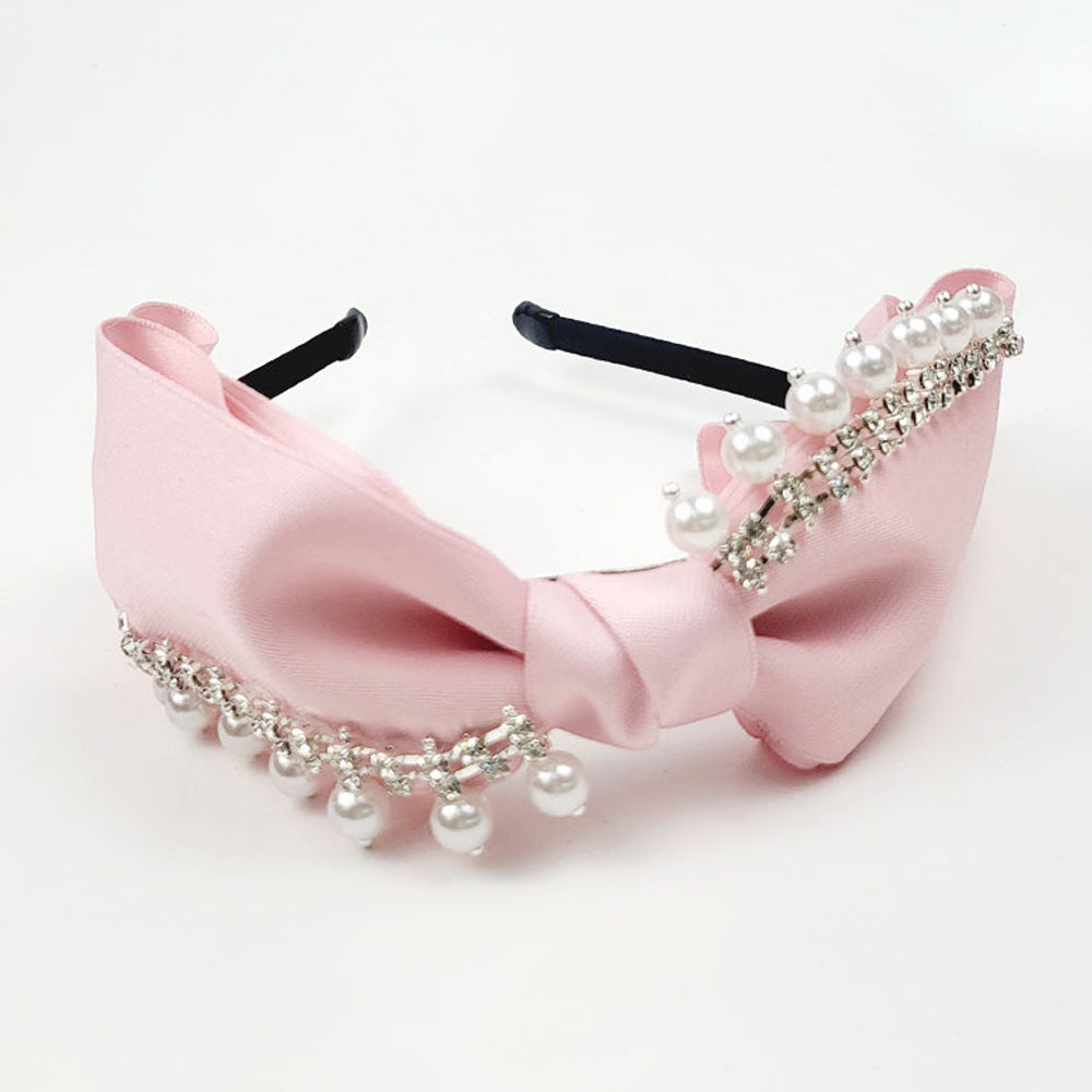 iLLASPARKZ Pearl Stone Embellished Bow Headband