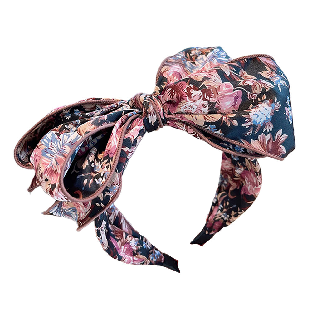 iLLASPARKZ Floral Pattern Printed Bow Headband