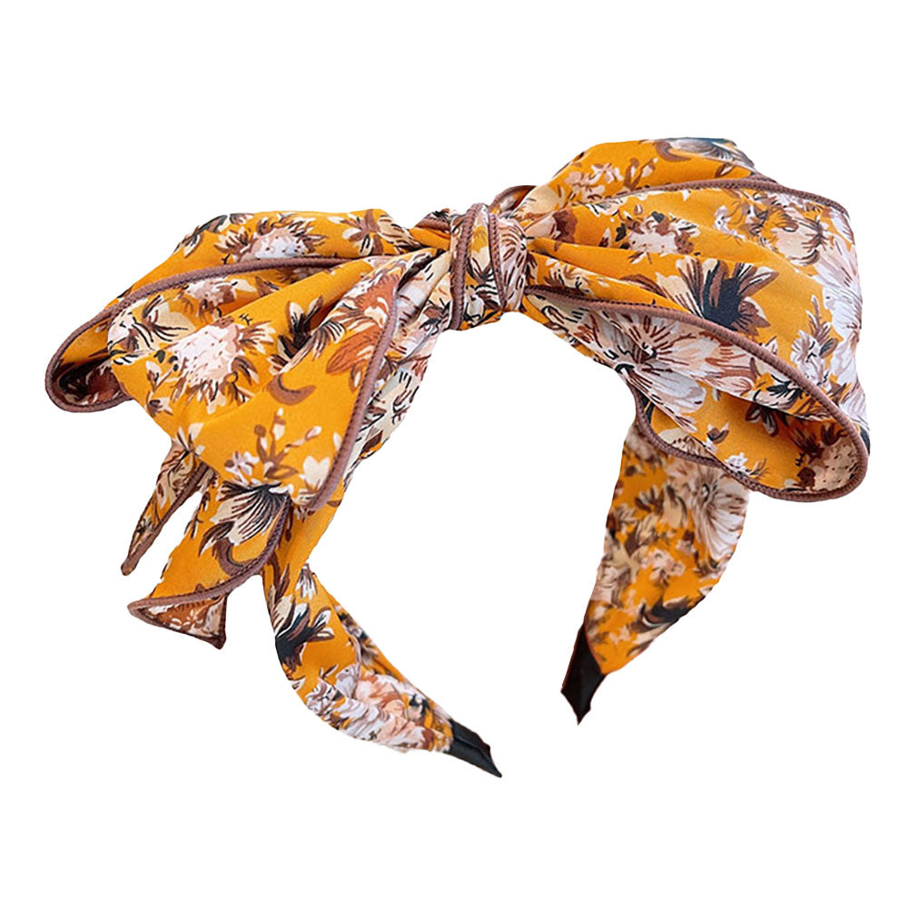 iLLASPARKZ Floral Pattern Printed Bow Headband