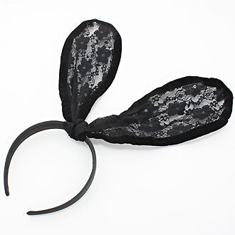 iLLASPARKZ Floral Laced Bunny Ears Headband