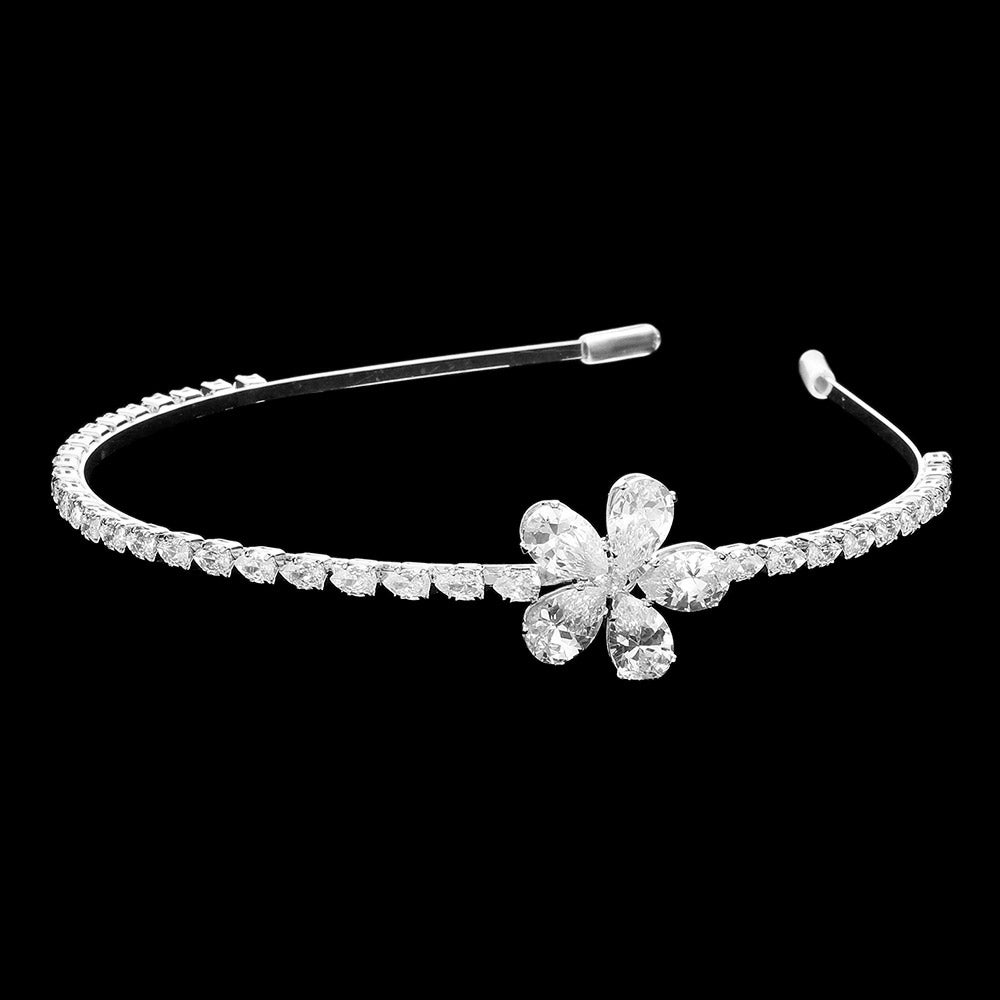 iLLASPARKZ CZ Stone Paved Flower Pointed Headband